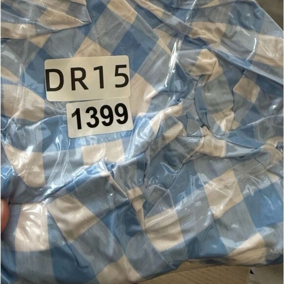 MISS SPARKLING fluter square neck mini ruffle blue gingham dress size Xl - Picture 12 of 12